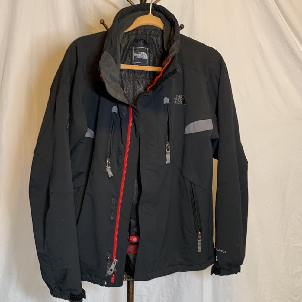 The North Face Black Jacket with Red Zipper